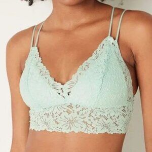 NWOT PINK Victoria's Secret Lace Longline Bralette in Kelly Green, L